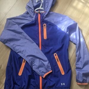 Under Armour Purple and Navy Jacket with Neon Orange Zippers